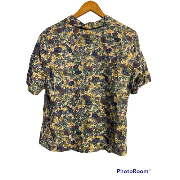 Alfred Dunner Blouse (Pansies Floral) Size 12 Rayon/Flax - Picture 2 of 6